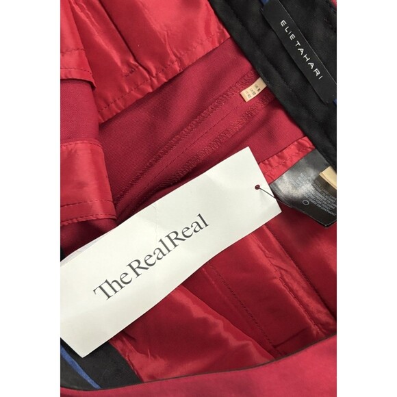 Elie Tahari Red Wool Pants BootCut/flare Leg Size 6 Festive Colorful Workwear - Picture 6 of 10